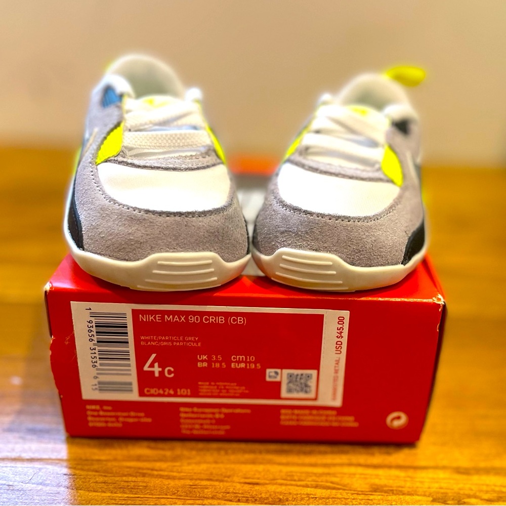 Baby air max 90 crib shoe size 4c box original included